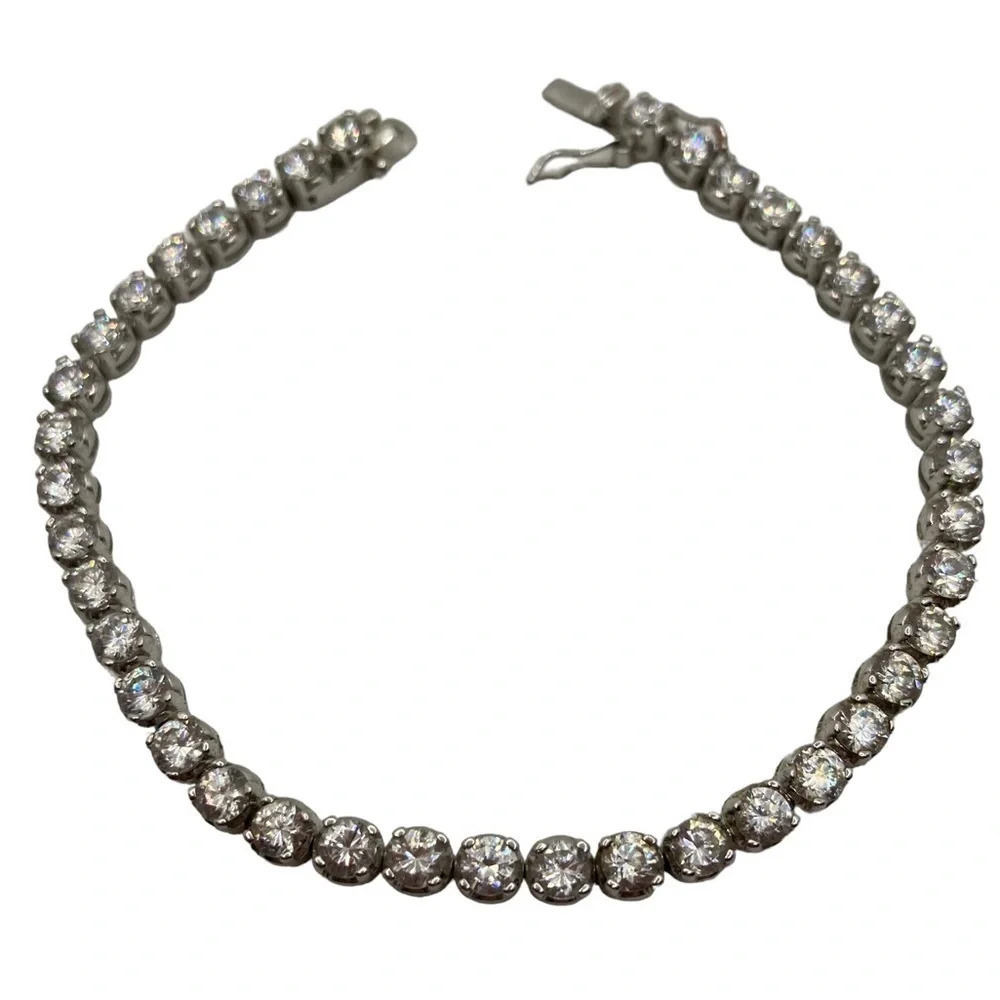CHARLES WINSTON CZ Vintage Classic Sterling Silver Tennis Bracelet — EUC LN